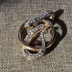 Gold and Silver Snake Ring